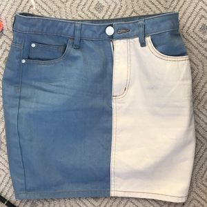 Jean skirt - light blue and white - BDG
